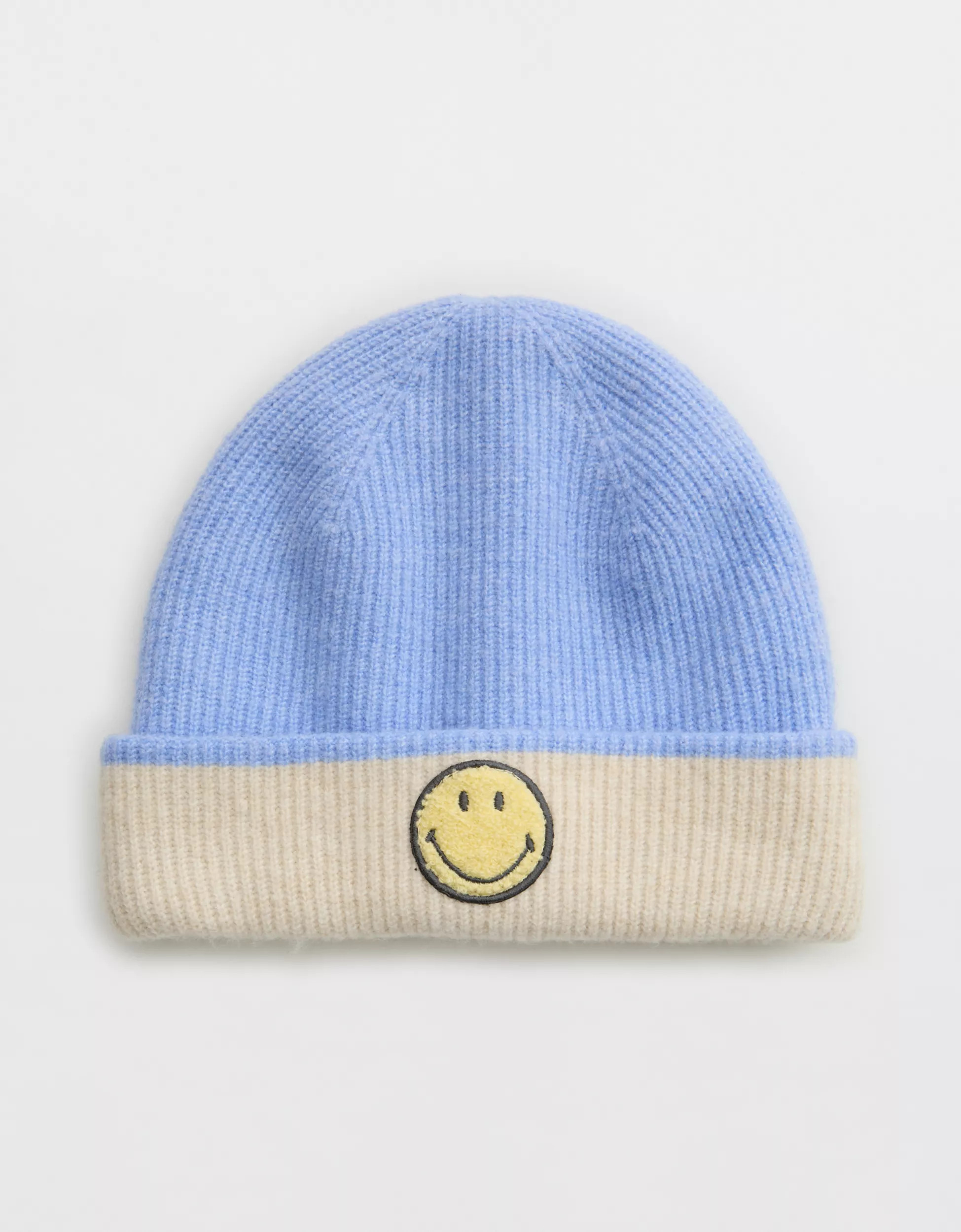 Aerie Smiley® Double Layered Patch Beanie | Aerie