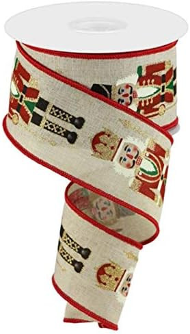 Craig Bachman 2.5" Nutcracker Ribbon: Light Natural (10 Yards) - Nutcracker Christmas Wired Edge ... | Amazon (US)