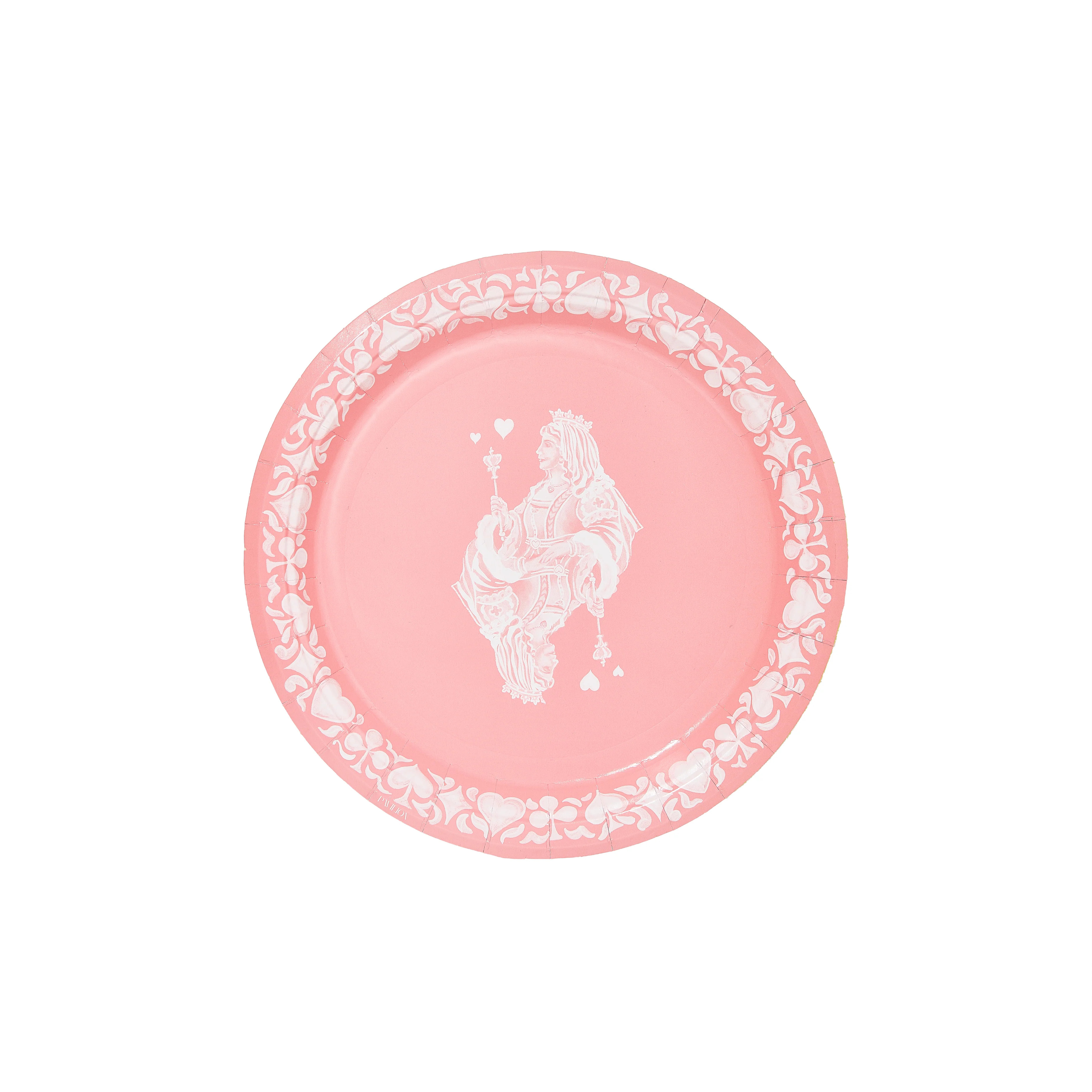 Gwendolyn's G. McGee Queen of Hearts Dessert Rosy Pink Jasperware Paper Plate - 8 pack | Pavilion Paper