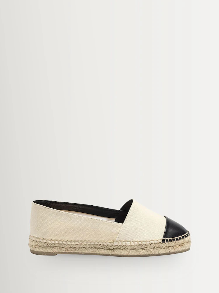 Buy Castaner Cream Sflat Slip-On Leather Toe Espadrilles from Next Australia | Next AU