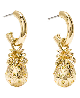 Gold-Tone Summer Daze Pineapple Drop Earrings | Macy's