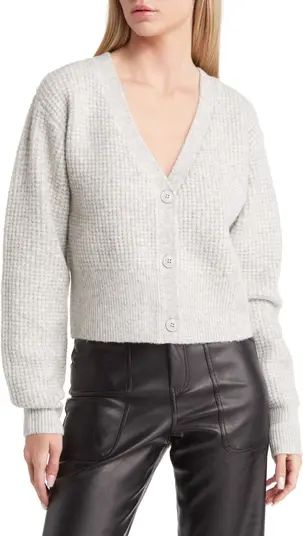 Topshop Waffle Knit Crop Cardigan | Nordstrom | Nordstrom