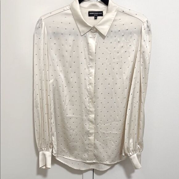 NWOT Generation Love Off White Crystal Long Sleeve Blouse. Size XS. | Poshmark