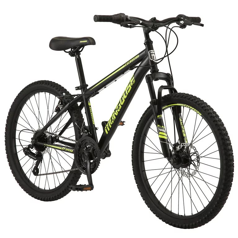 Mongoose Excursion Mountain Bike, 24-inch wheel, 21 speeds, black / yellow - Walmart.com | Walmart (US)
