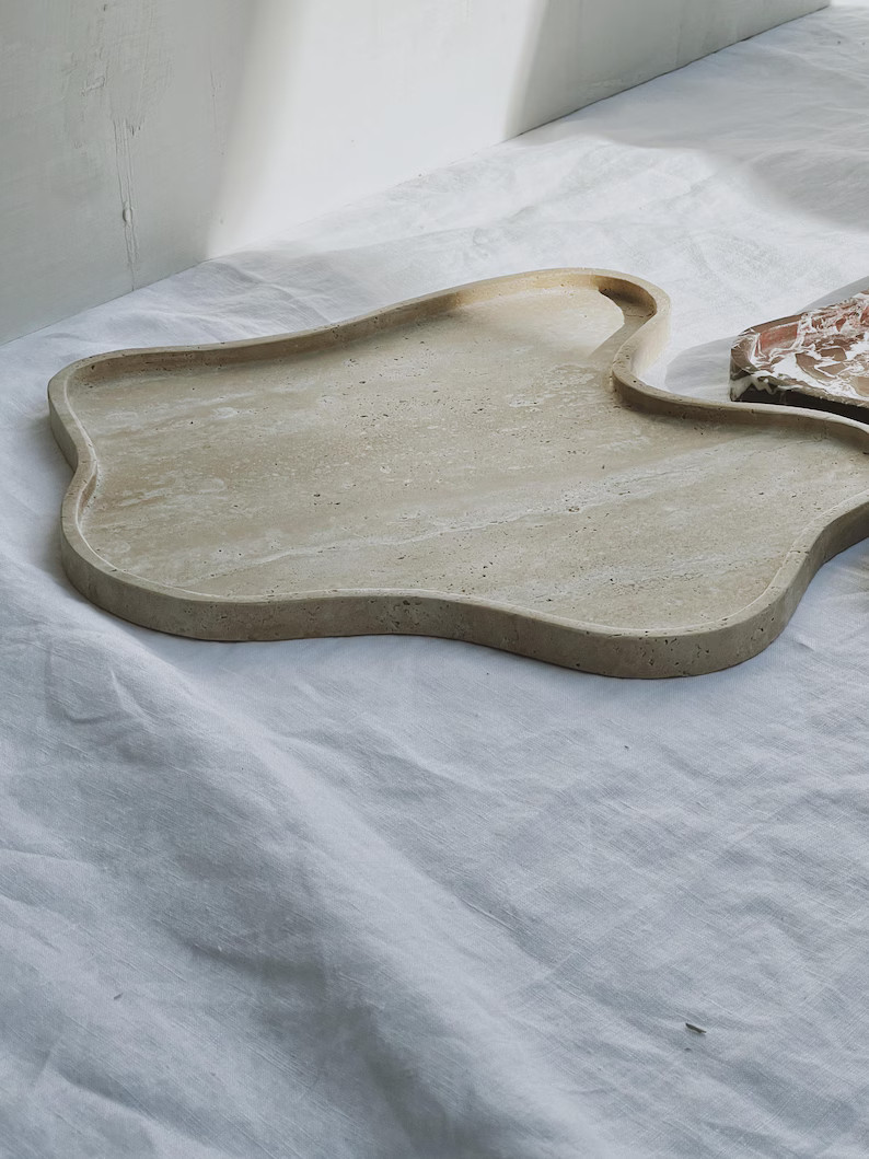 Ansel Travertine Tray Beige | Etsy (US)