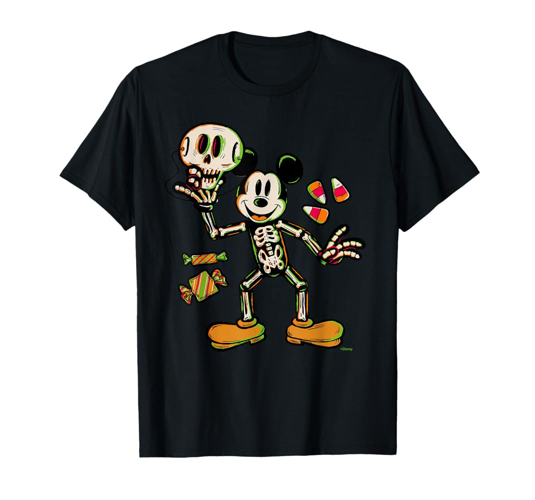 Disney Mickey Mouse Trick & Treat Skeleton Costume Halloween T-Shirt | Amazon (US)