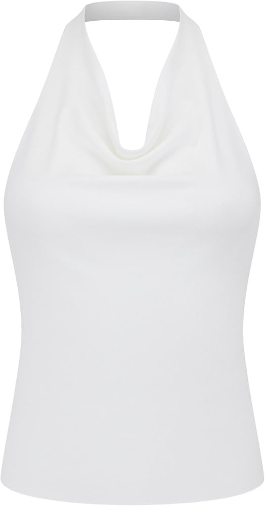 Women Halter Backless Tank Tops Sexy Cowl Neck Summer Going Out Cami Tops Going Out Tops for Wome... | Amazon (US)