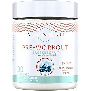 Alani Nu Pre-Workout Supplement Powder for Energy, Endurance, and Pump, Breezeberry, 30 Servings | Amazon (US)