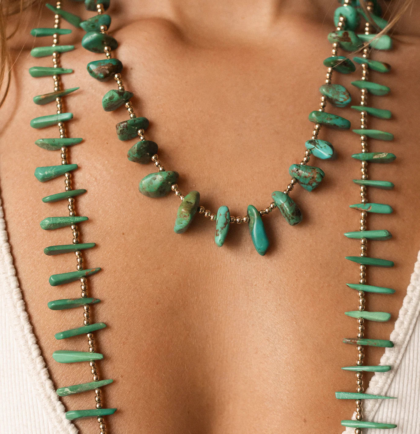 GREEN TURQUOISE NECKLACES – SHAKTI | SHAKTI JEWELRY