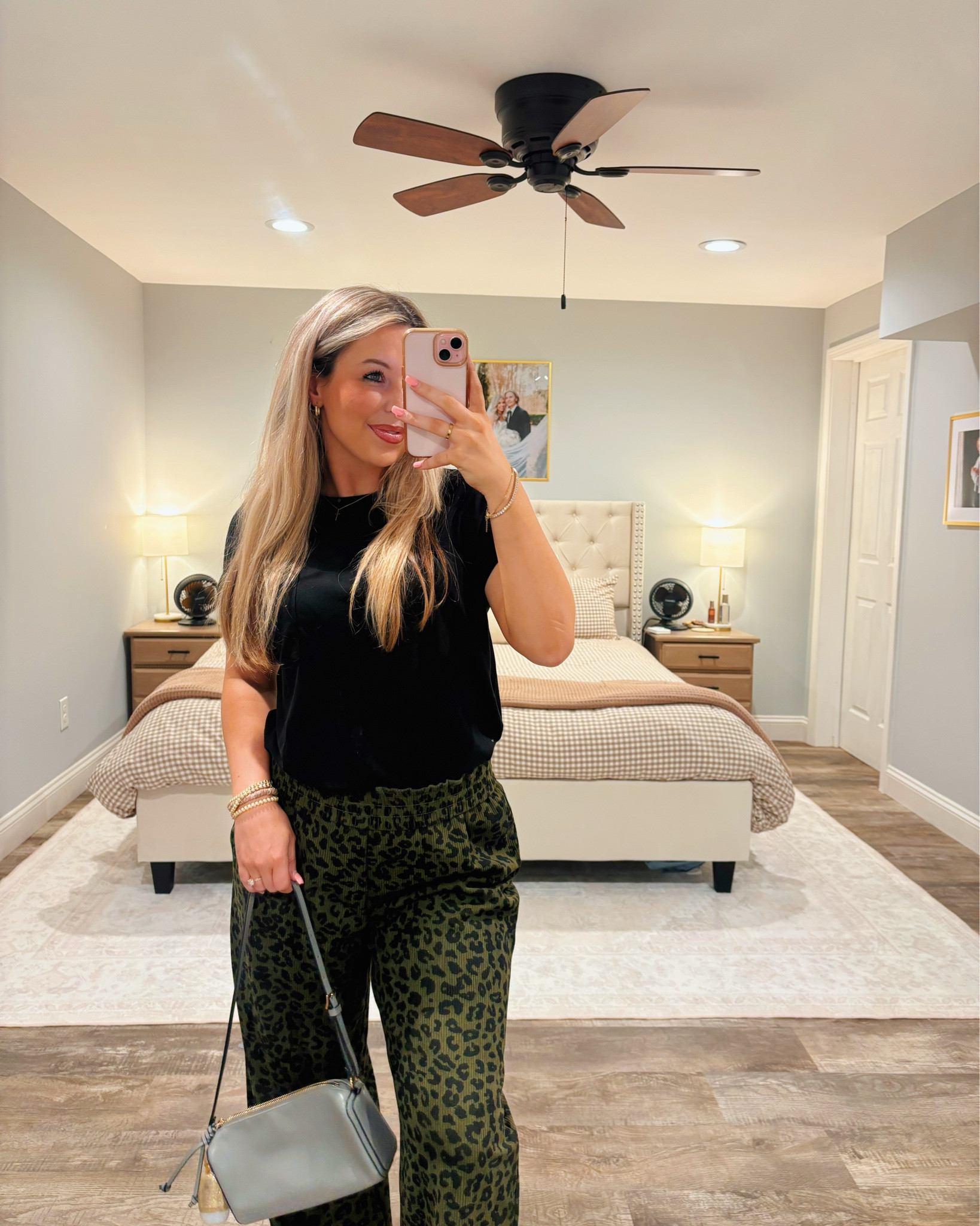 A little leopard print moment! Love this outfit 🤍 wearing small petite in pants and a small in the shirt! 

#LTKStyleTip #LTKPetite #LTKFindsUnder100