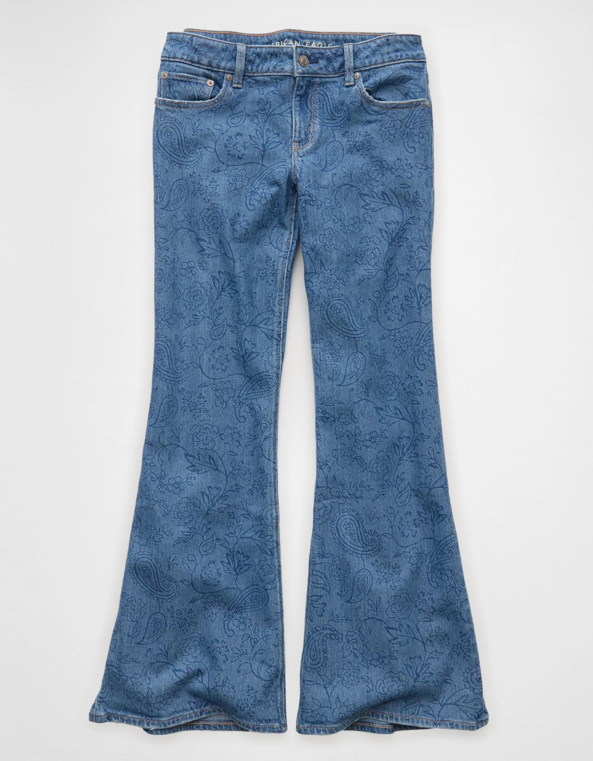 AE Stretch Low-Rise Floral Flare Jean | American Eagle Outfitters (US & CA)