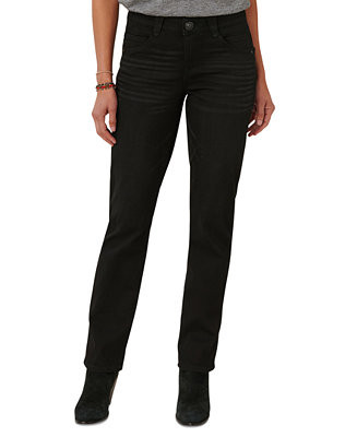 Petite "Ab"solution Straight-Leg Jeans | Macy's