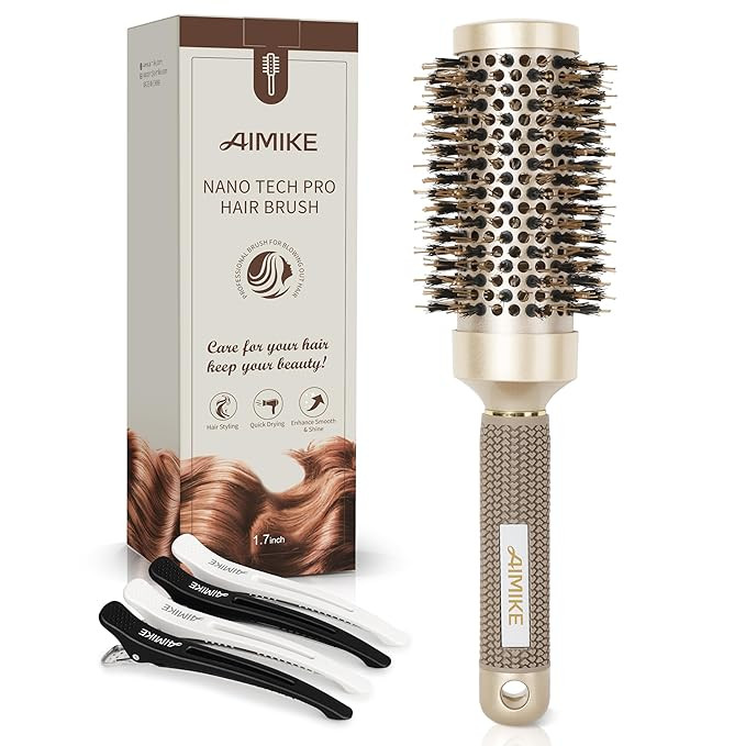 AIMIKE Round Brush for Blow Out, Medium Round Hair Brush Nano Thermal Ceramic & Ionic Tech, for B... | Amazon (US)