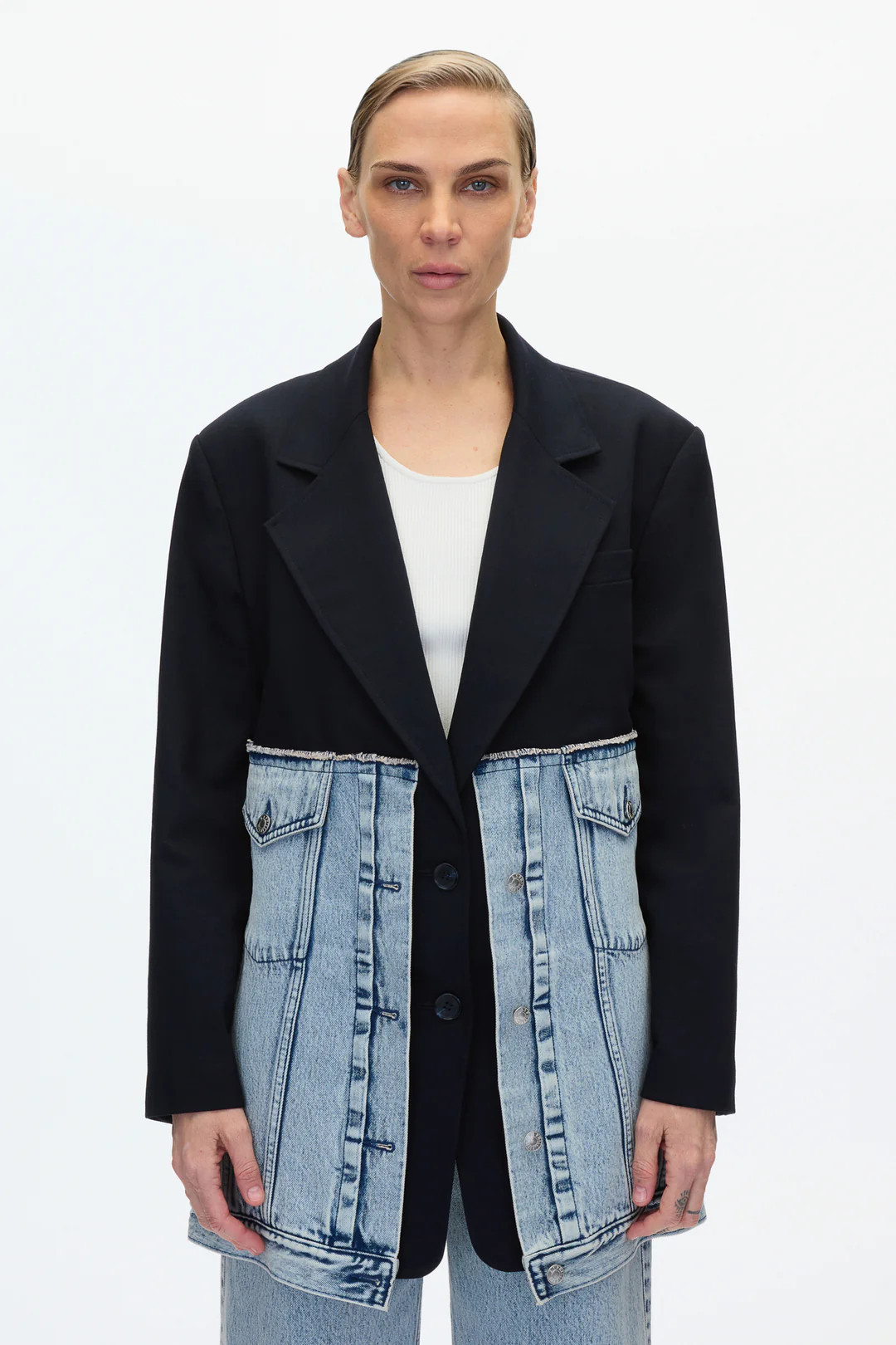 Deinim Oversized Hybrid Blazer with Ties | 3.1 Phillip Lim