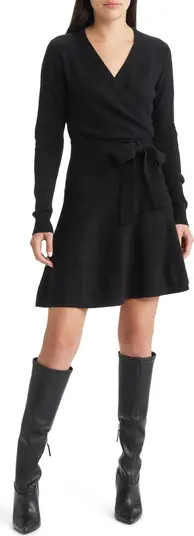 Long Sleeve Faux Wrap Sweater Dress | Nordstrom