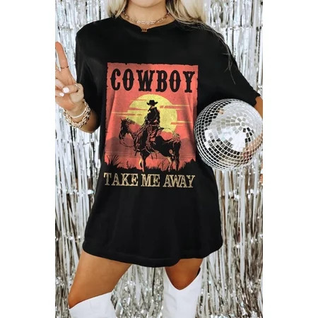 Cowboy Take Me Away T-Shirt Country Music Shirt Western Shirt Vintage Graphic Tee Boho Shirt Cowgirl Shirt 1482323592 | Walmart (US)