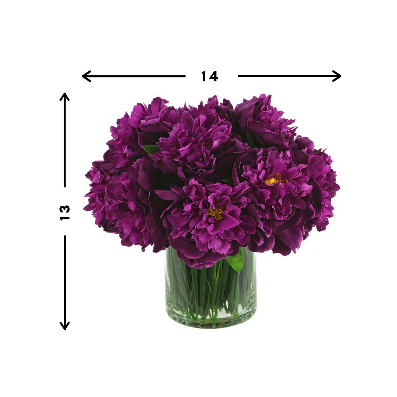 Peonies Floral Arrangement in Vase | Wayfair North America
