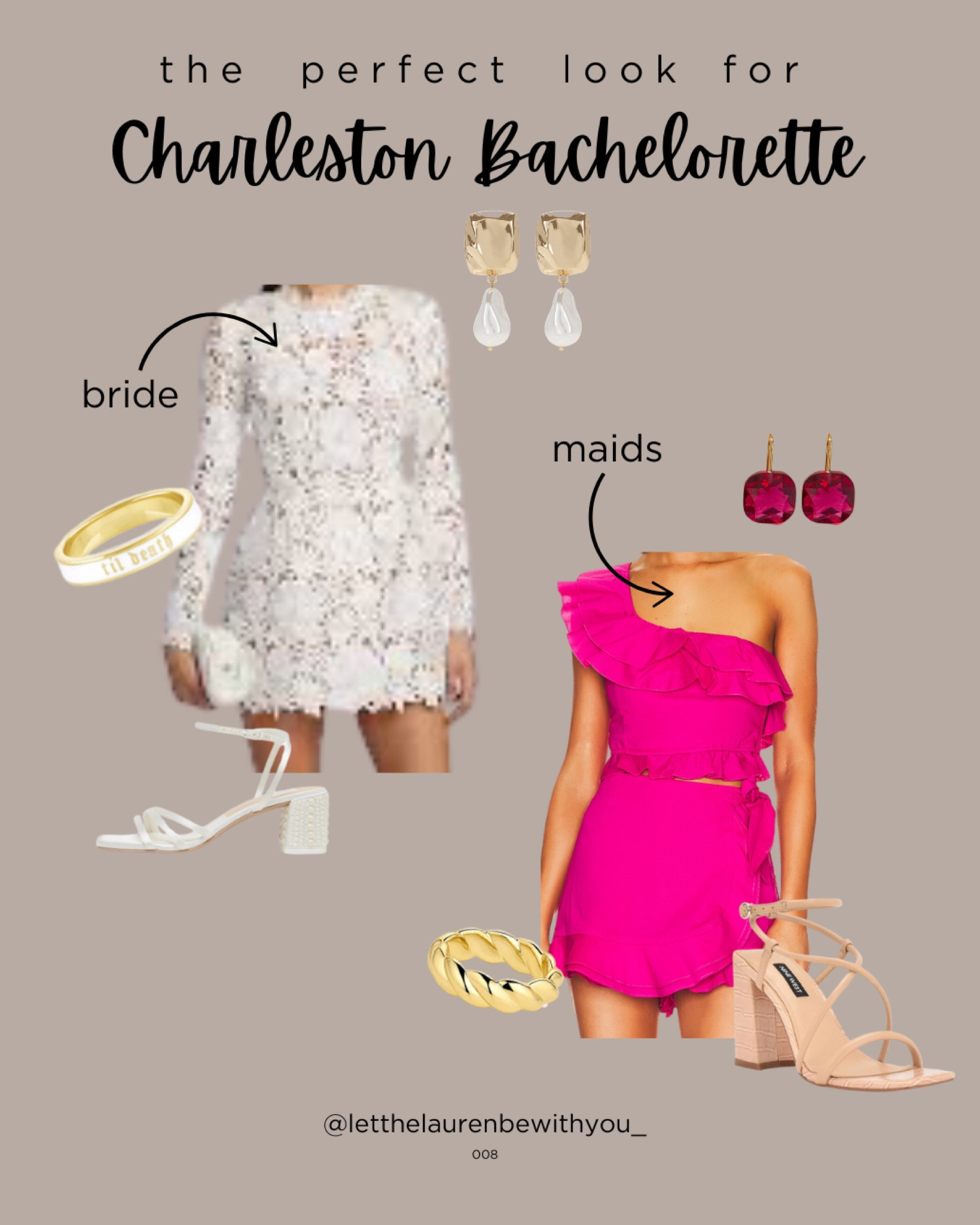 Charleston bachelorette vibes! I just got married in Charleston this November so here are some bride and bridesmaid outfit ideas for a chic celebration in the Holy City. 

#BacheloretteStyle #CharlestonWeekend #LTKstyletip

#LTKWedding #LTKParties