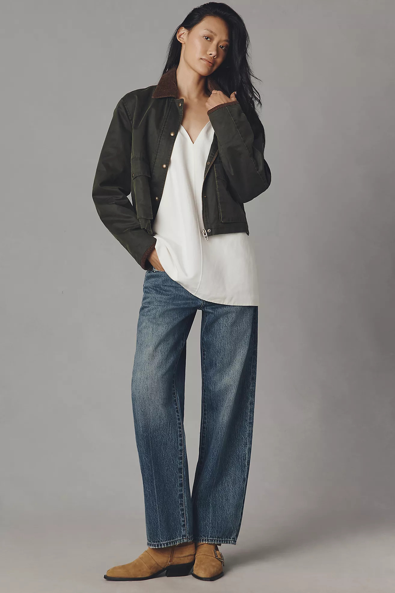 Pistola Lexi Petite Mid-Rise Straight Jeans | Anthropologie (US)