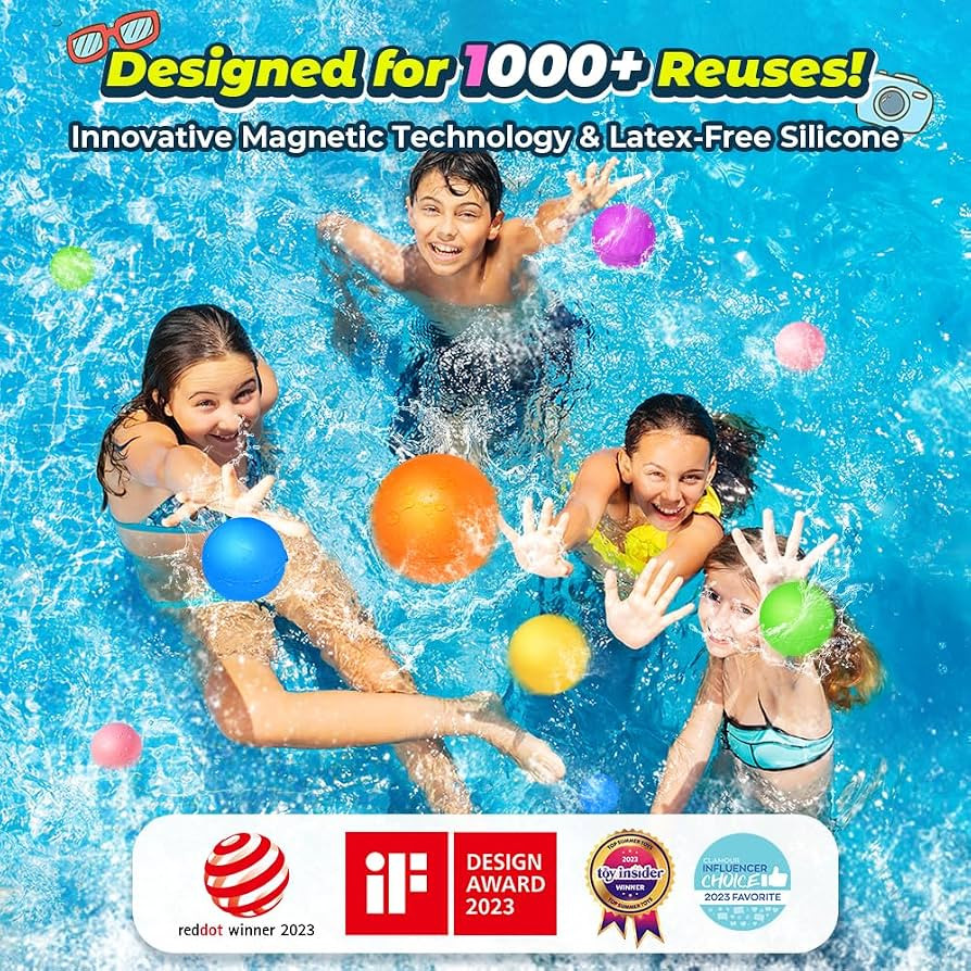 12Pcs Reusable Water Balloons, Pool Beach water Toys for Boys and Girls, Outdoor Summer Toys for ... | Amazon (US)