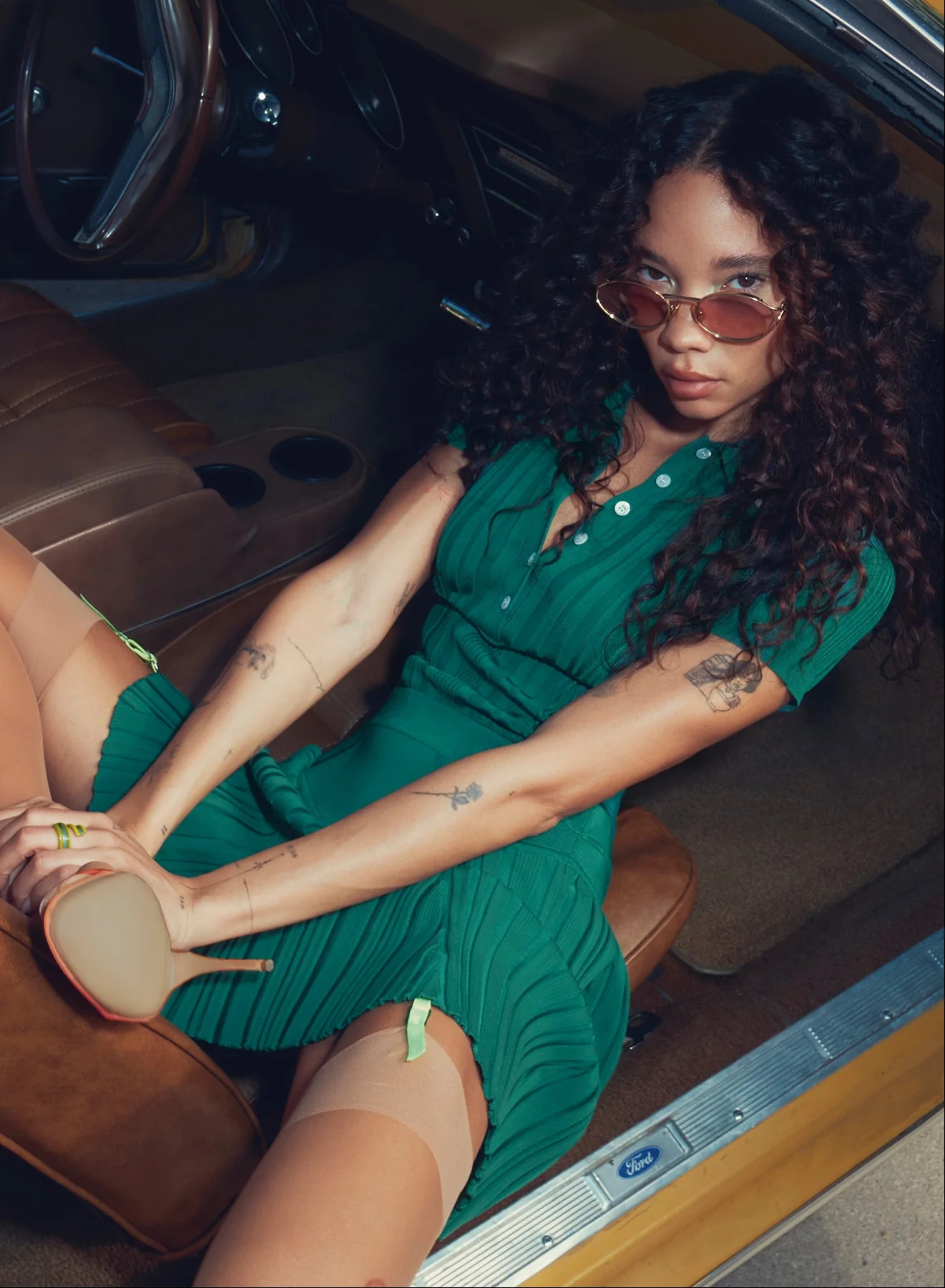 Lucky Green Rib Polo Bodysuit | Fleur du Mal | Fleur du Mal