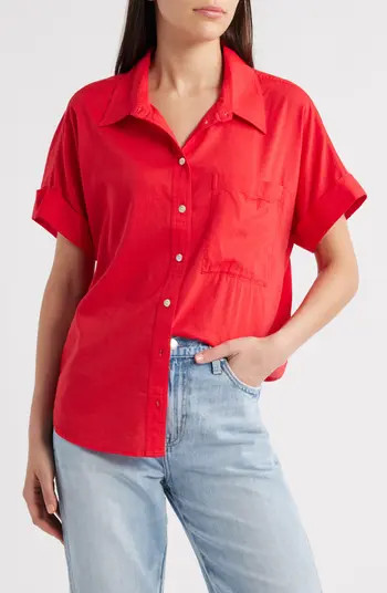 Pistola Donnie Short Sleeve Cotton Blend Button-Up Shirt | Nordstrom | Nordstrom