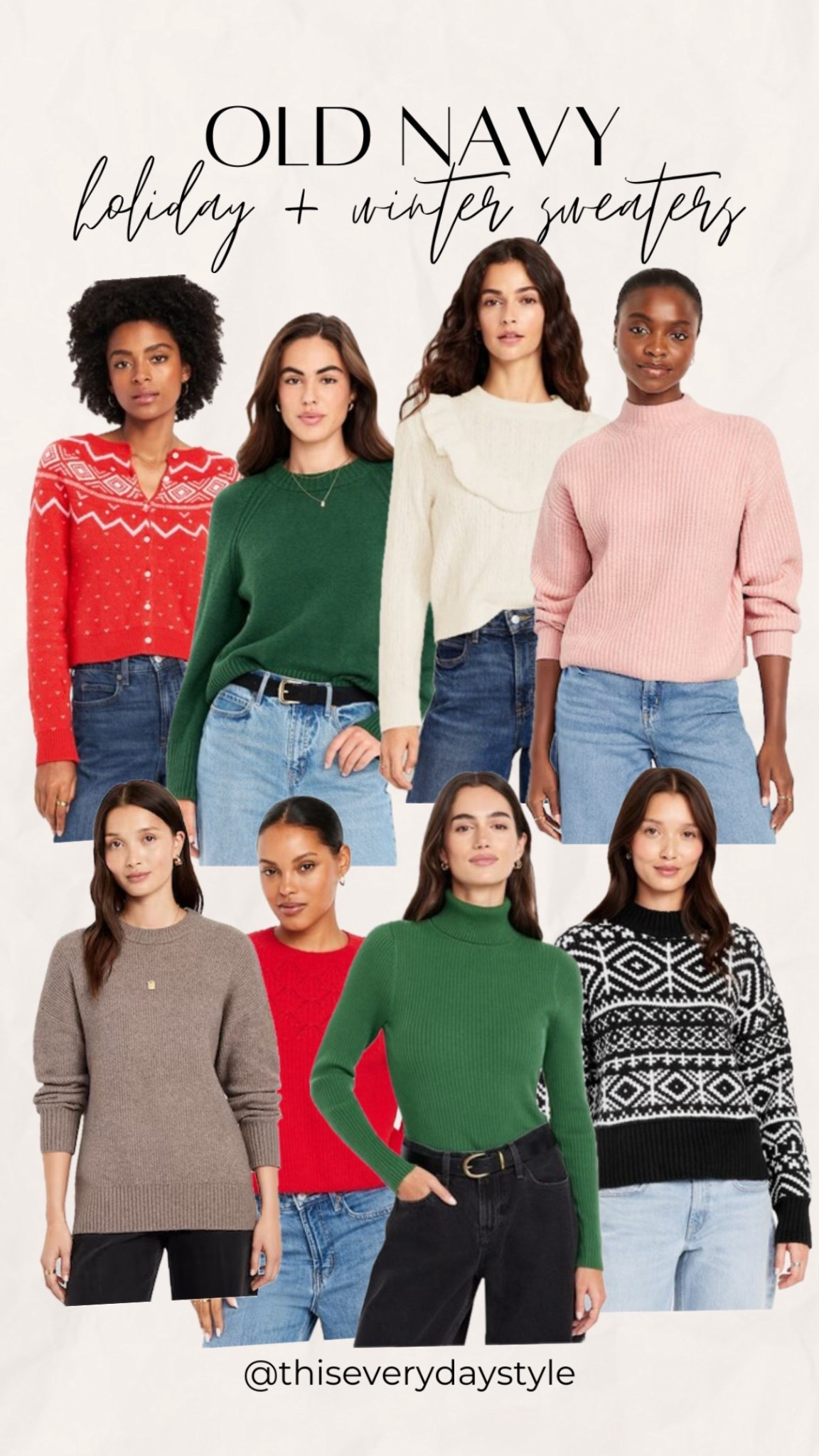 Old Navy: holiday and winter sweaters! All on major sale. 

#LTKSaleAlert #LTKPetite #LTKHoliday