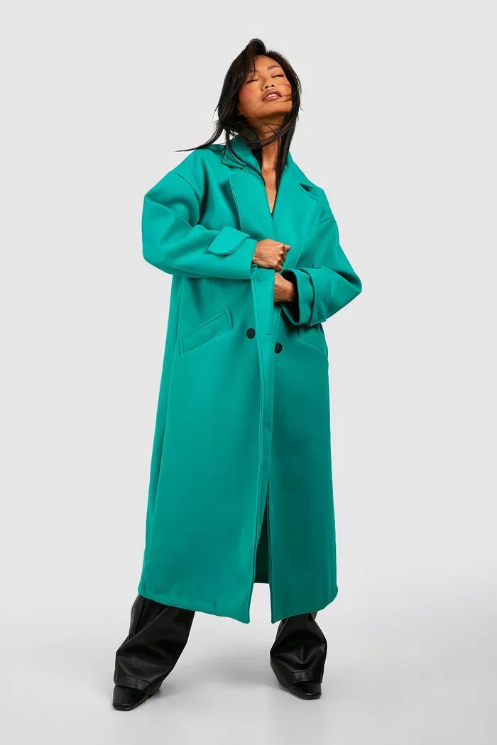 Wool Look Longline Coat | boohoo (US & Canada)