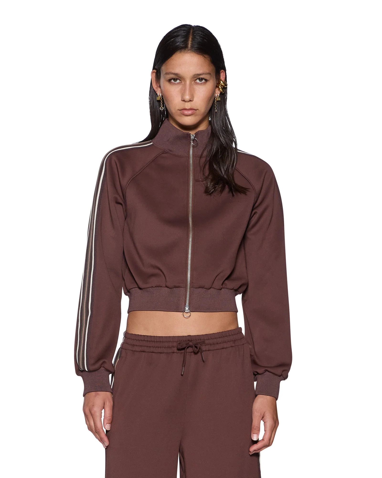 cropped zip trak top mocha | Ksubi (US)
