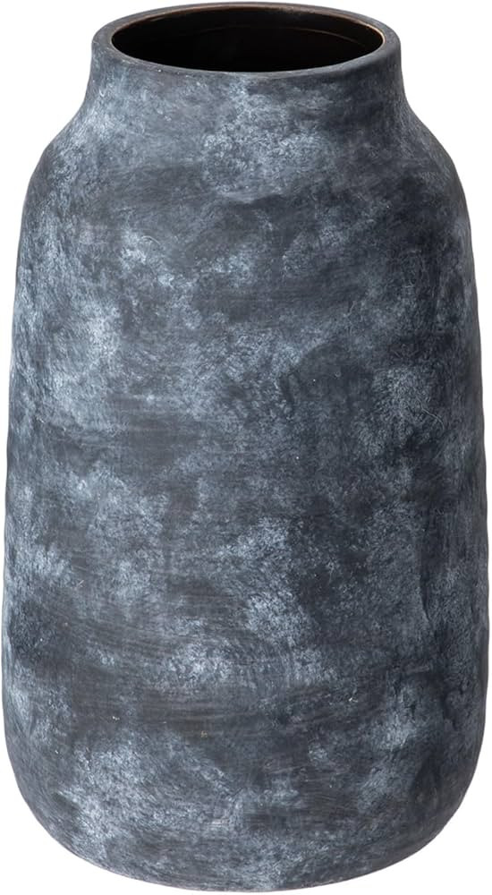 Briful 9.6in Rustic Shabby Blue Ceramic Vase, Vintage Farmhouse Flowers Vase,Whitewashed Terra Co... | Amazon (US)