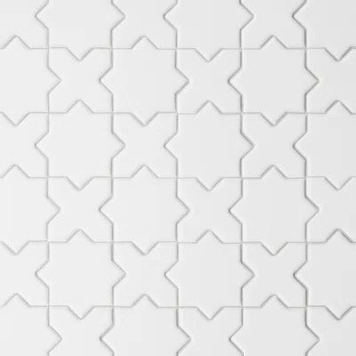 Le Cafe 2" x 2" Cross and Star Matte Porcelain Mosaic Tile | Wayfair North America