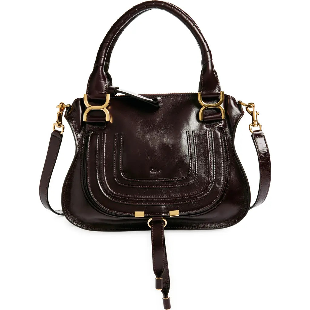 Chloé Small Marcie Leather Satchel in 607 Auburn Red at Nordstrom, Size No Size | Nordstrom