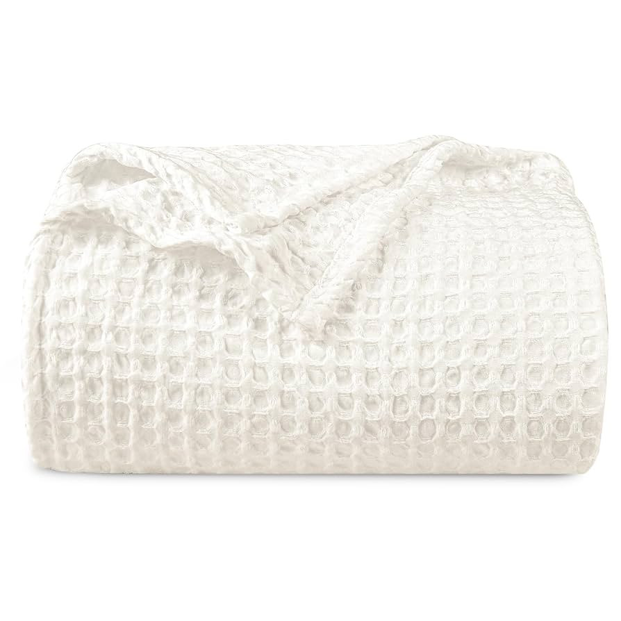 PHF Ultra Soft Waffle Weave Blanket Queen Size 90"x 90"- Washed Lightweight Breathable Cozy Woven... | Amazon (US)