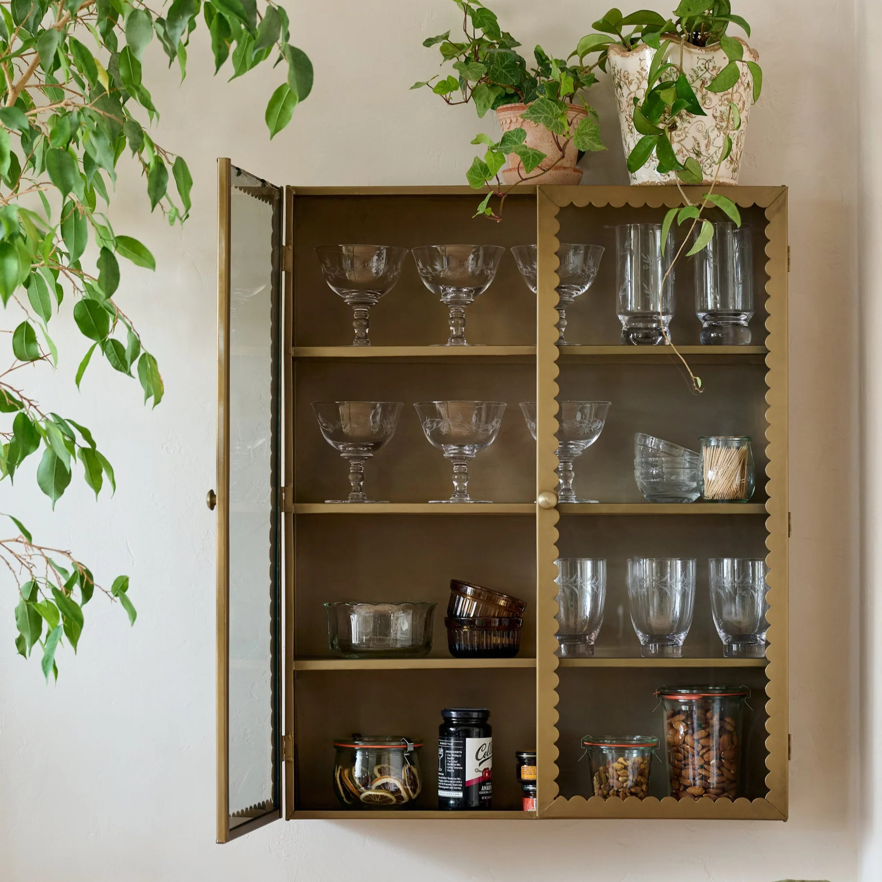 Dottie Brass Scalloped Display Cabinet | Magnolia