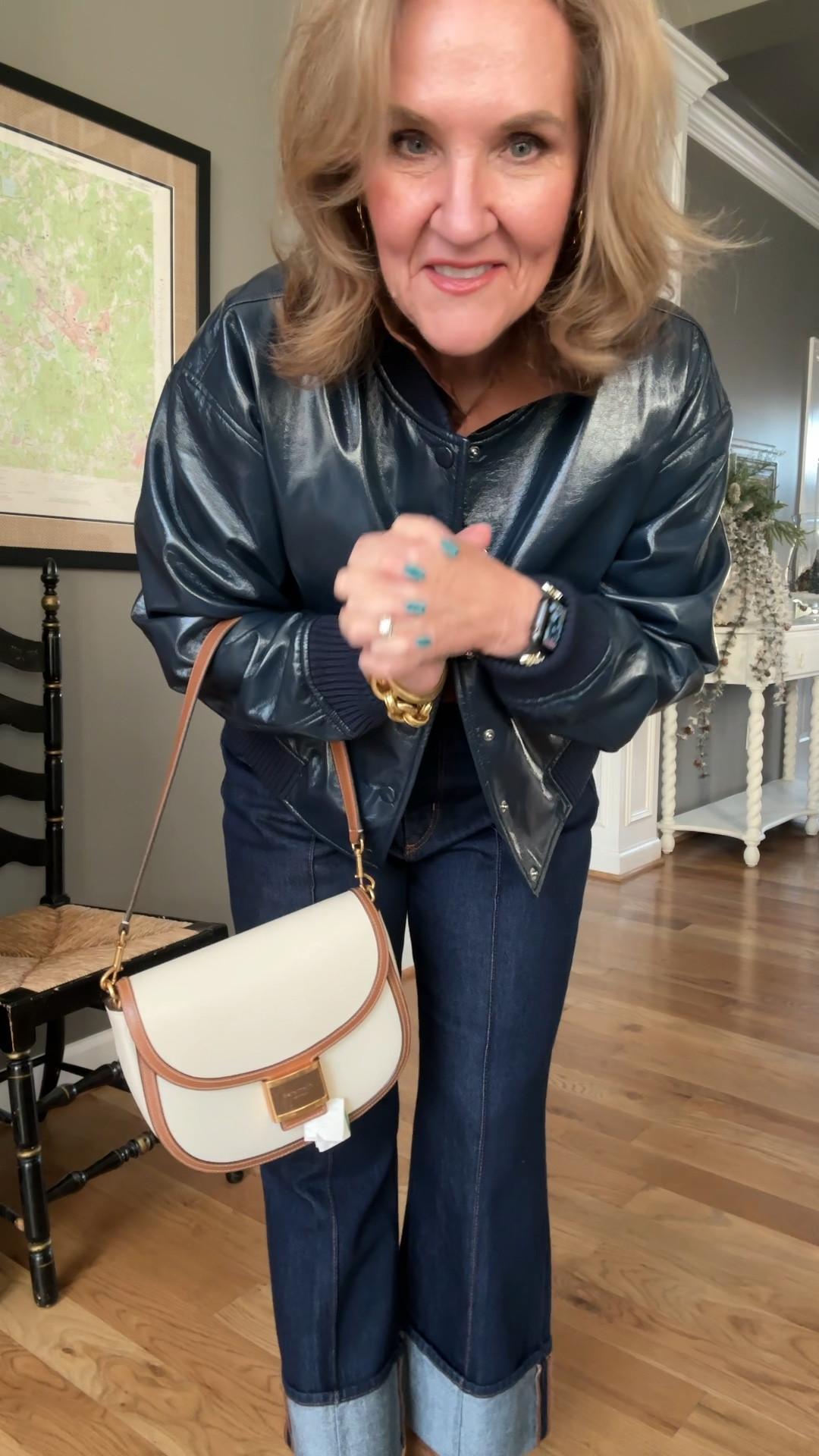 Loft new arrivals! Ooo I love a good new year refresh! 

Navy patent faux leather bomber size med and it’s roomy for a layer underneath
Mock neck Henley size m
Jeans size 29 petite they run roomy. 
I love these boots. And they’re on sale I size up 1/2 

Dolce vita tan camel suede boots cuffed jeans loft jeans navy jacket

#LTKSaleAlert #LTKOver40 #LTKFindsUnder100