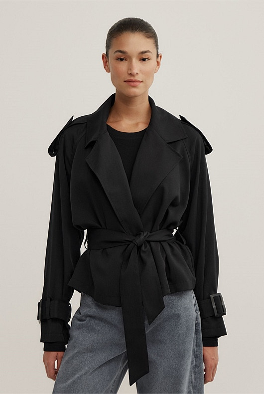 Fluid Cropped Trench Coat | Witchery (AU)