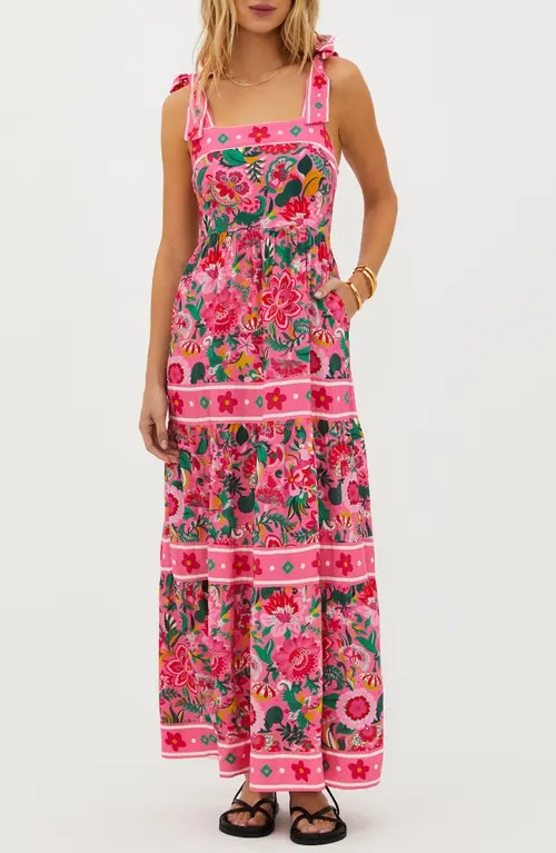 Beach Riot Floral Print Cover-Up Maxi Sundress in Passion Flor at Nordstrom, Size X-Small | Nordstrom