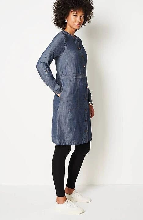 Chambray Button-Front Dress | J. Jill