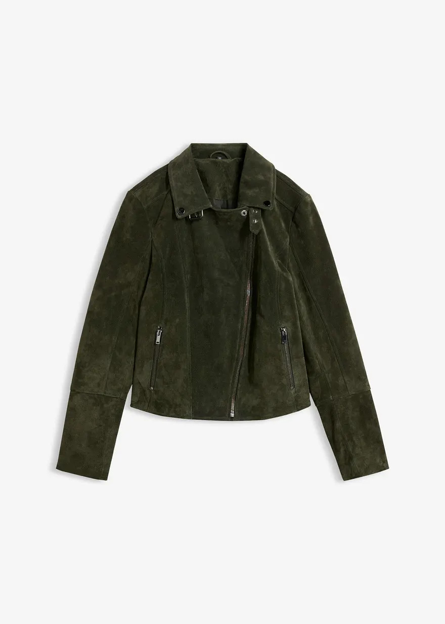 Biker-Velourslederjacke | Bonprix DE