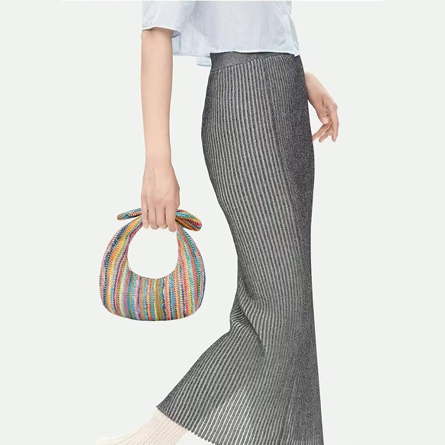 Huralona Women Straw Woven Clutch Purse Pleated Handbag for Summer Beach Vacation Straw Shoulder ... | Amazon (US)