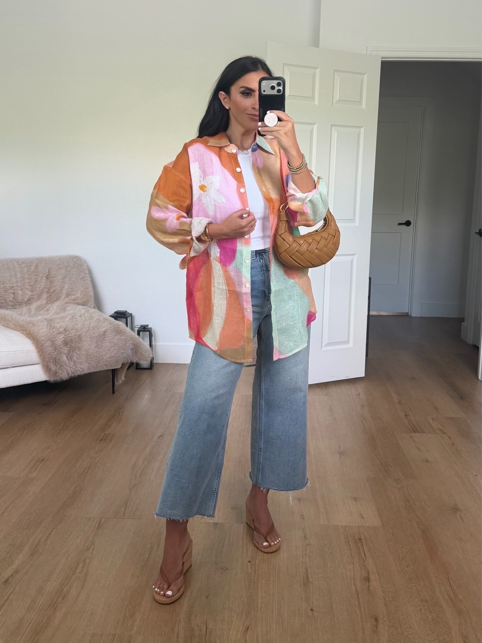 Vitamin A playa boyfriend shirt wearing size small. Pistola jeans wearing size 27