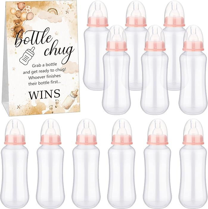 TrelaCo Cool Baby Shower Games Sets 12 Pcs Bottles with 1 Bottle Chug Sign for Gender Reveal Baby... | Amazon (US)