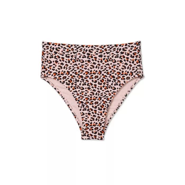 Juniors' Ribbed Cheeky High Leg High Waist Bikini Bottom - Xhilaration™ Animal Print | Target
