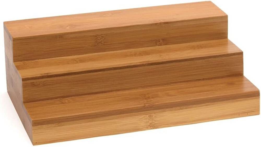 Lipper International 8807 Bamboo Wood Expandable 3-Tier Step Shelf Kitchen Organizer, 12" x 7-7/8... | Amazon (US)