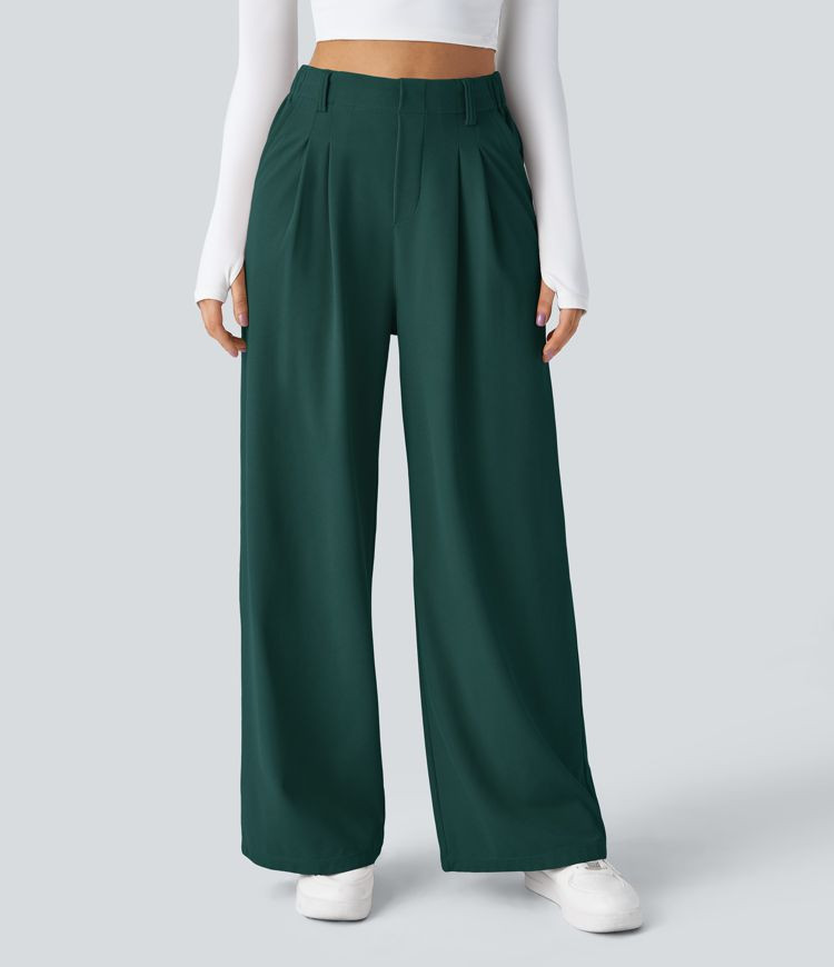 Women’s Halara Flex™ High Waisted Pocket Wide Leg Waffle Work Pants - Halara | HALARA
