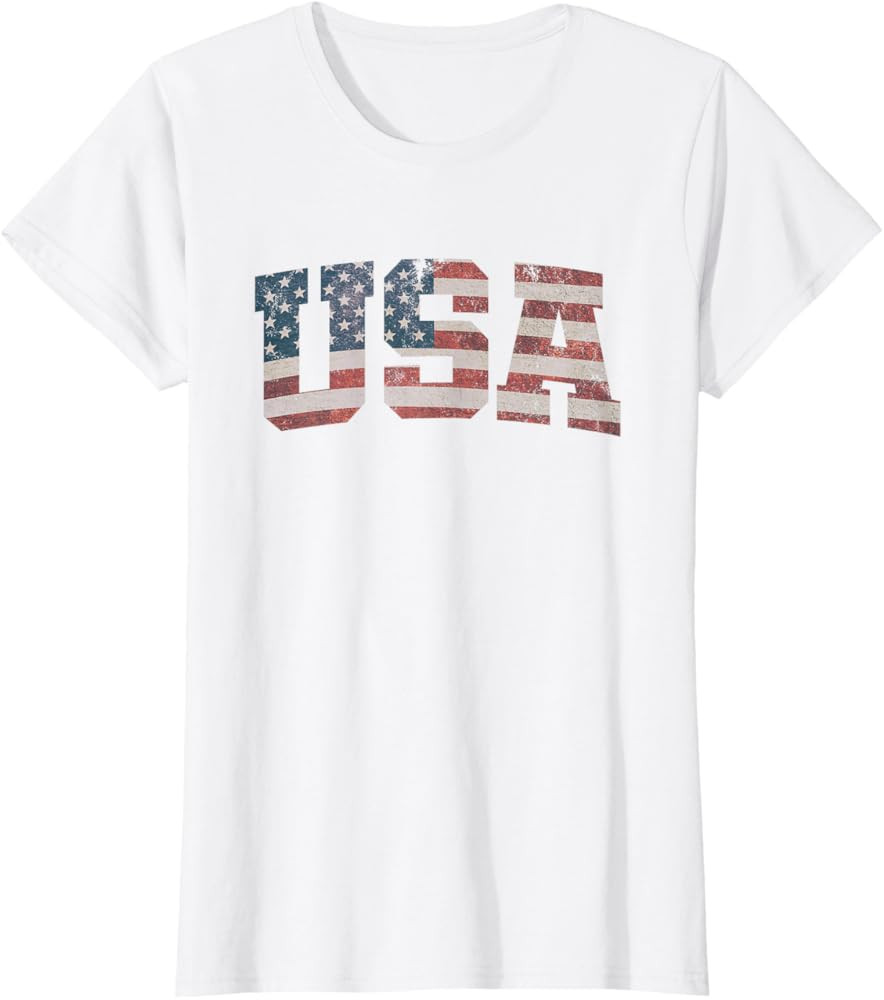 USA US Flag Patriotic 4th of July America T-Shirt | Amazon (US)