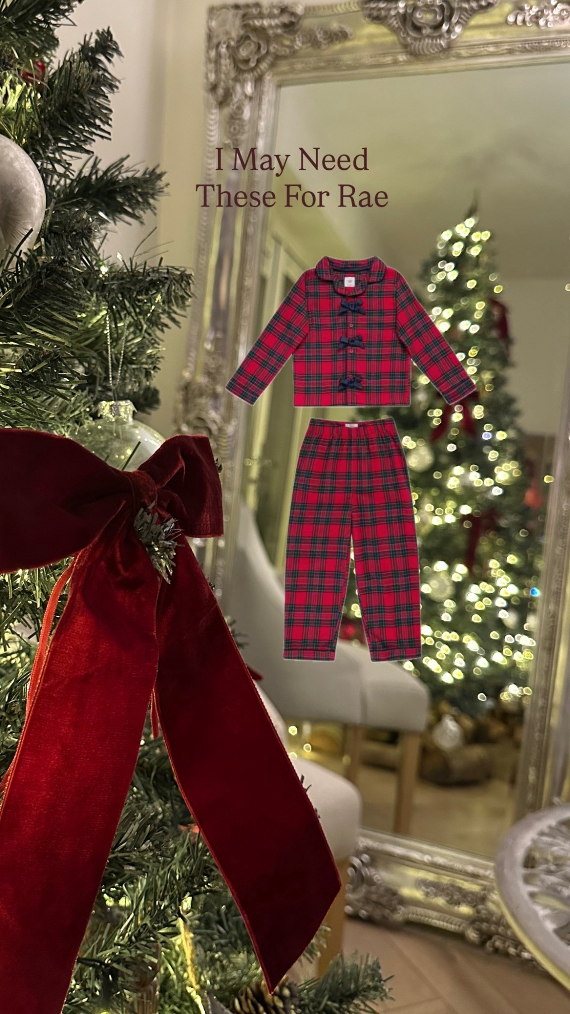 Red tartan luxurious pjs for little girls, I adore the green bows too. 

#LTKfestive #LTKuk #LTKkids