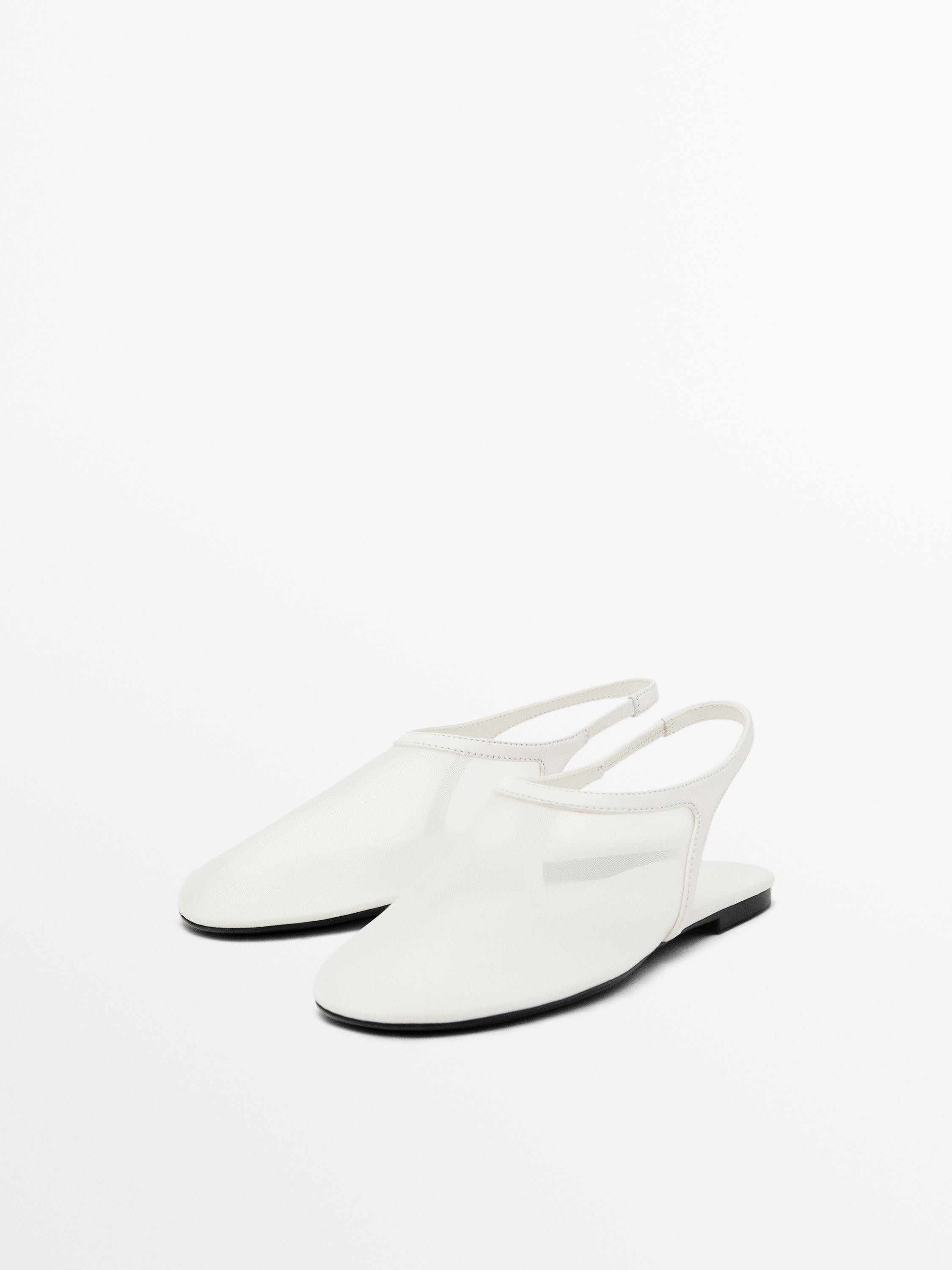 Mesh slingback ballet flats | Massimo Dutti UK