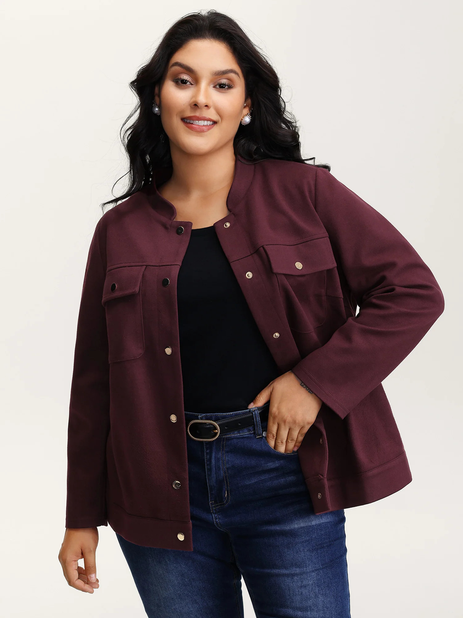 Chest Pockets Button-Down Jacket | Bloomchic