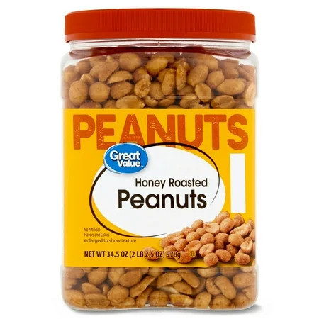 Great Value Honey Roasted Peanuts, 34.5 oz | Walmart (US)